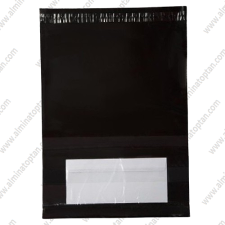 1500 Adet Cepli 30x37+5 cm Siyah Kargo Poşeti Orta Boy Kargo Torbası 80 Mikron - 0