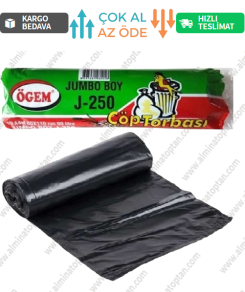 J-250 Jumbo Boy Çöp Poşeti 80*110 cm 10 Lu Rulo (1 Adet) - Siyah