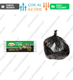 J-500 Jumbo Boy Çöp Poşeti 80*110 Cm 10 Lu Rulo (1 Adet) - Siyah