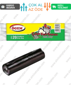 Orta Boy Çöp Poşeti 55*60 Cm 20 Li Rulo (1 Adet) - Siyah